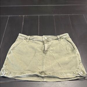 Army green Mini Utility Skirt Casual
